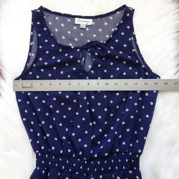 💰3/$25  Sleeveless Hi Lo Dress Sheer Sleeveless Lace Detail Floral Small - Picture 10 of 12